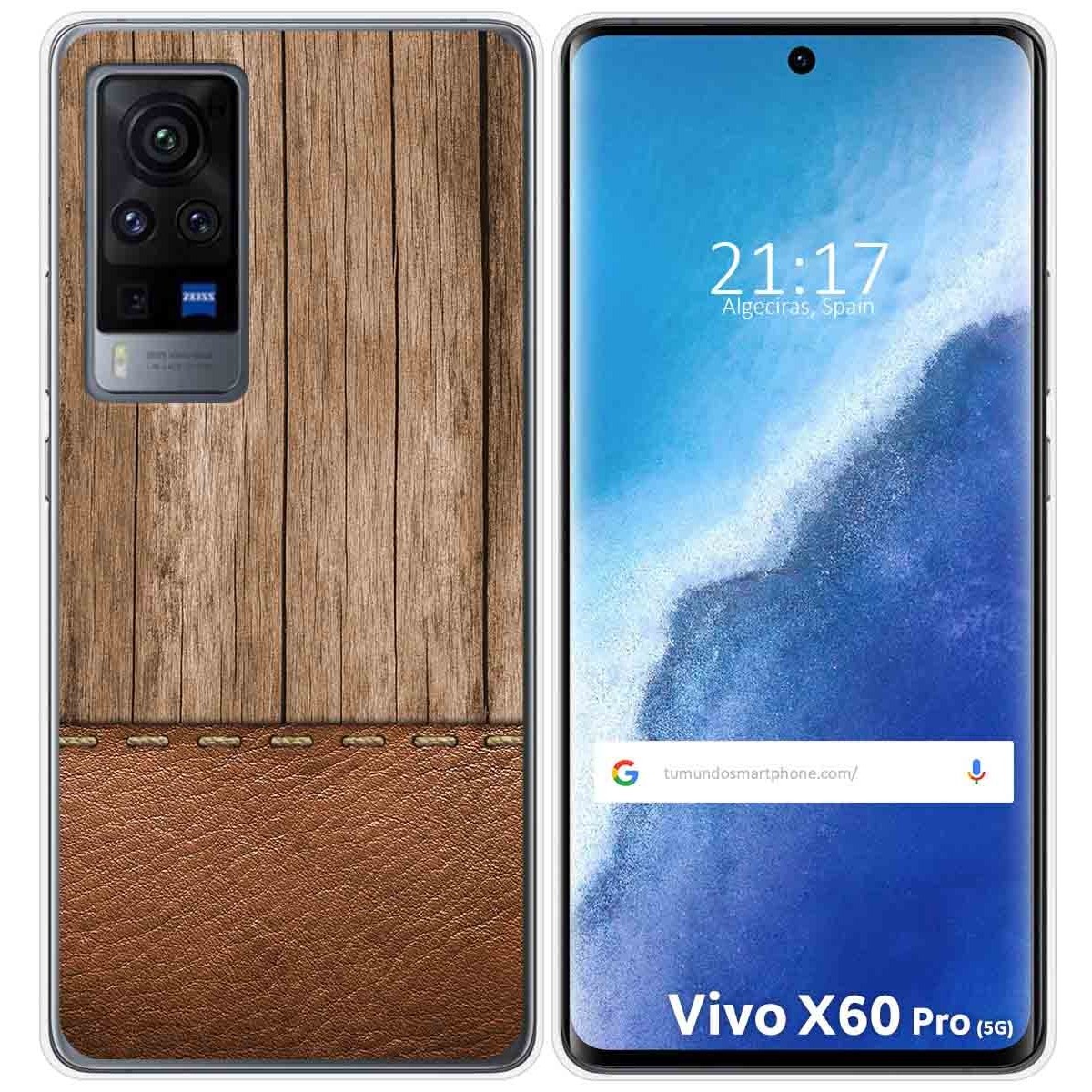 Funda Gel Tpu para Vivo X60 Pro 5G diseño Madera 09 Dibujos