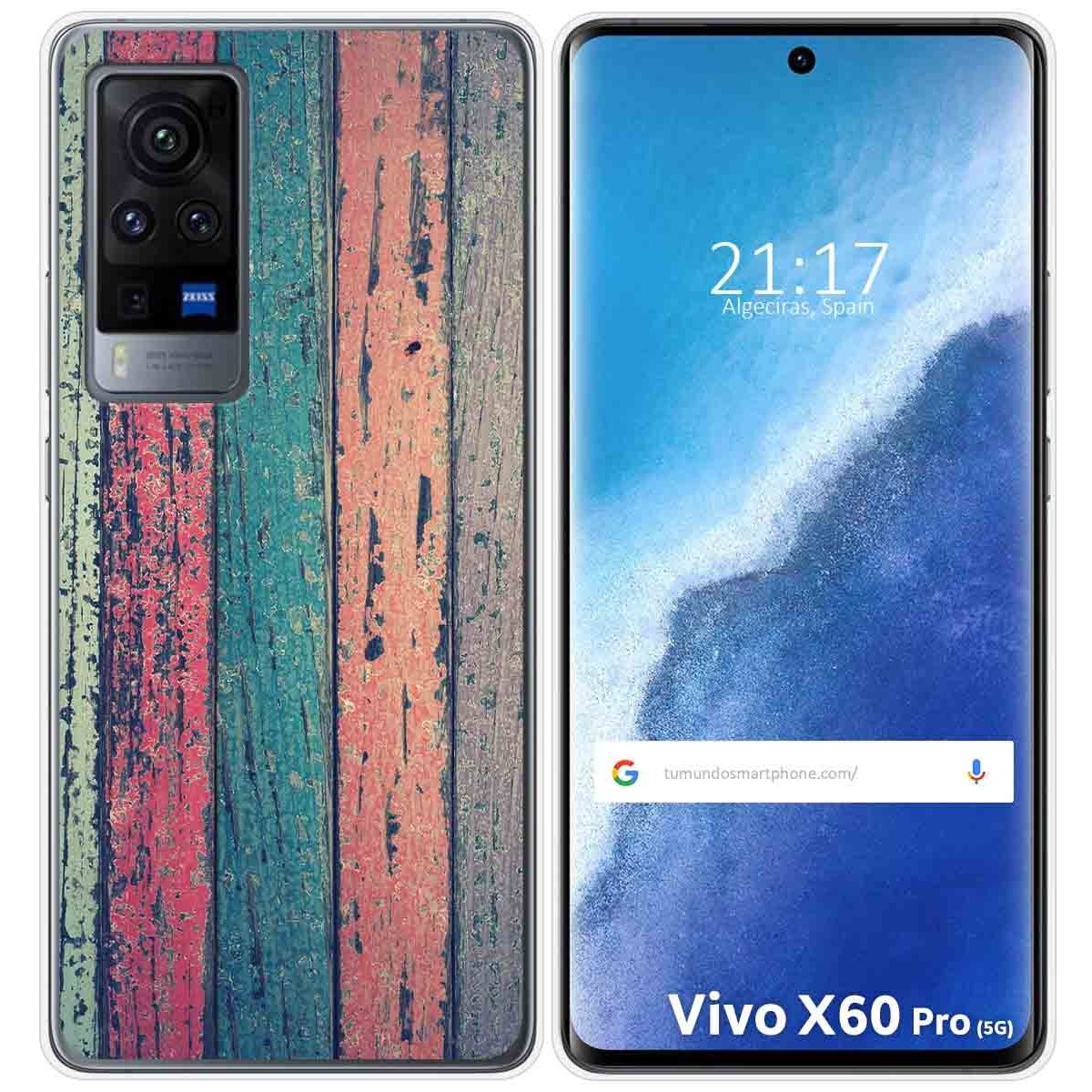 Funda Gel Tpu para Vivo X60 Pro 5G diseño Madera 10 Dibujos