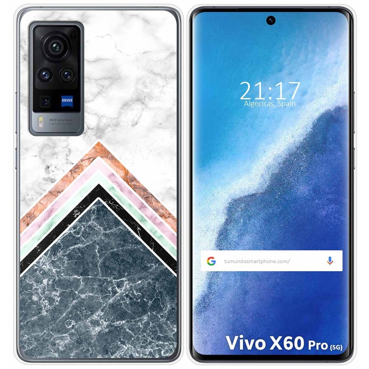 Funda Gel Tpu para Vivo X60 Pro 5G diseño Mármol 05 Dibujos