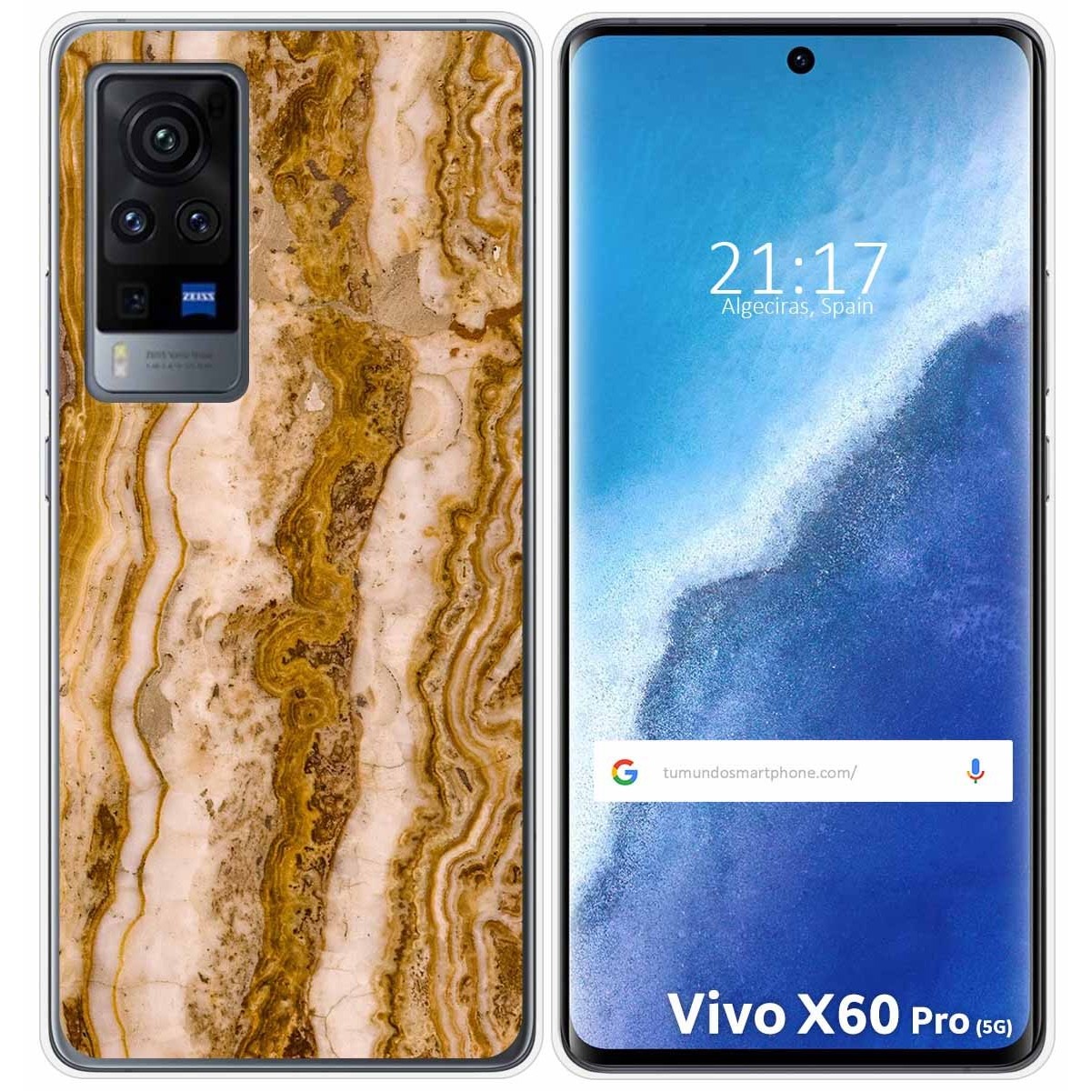 Funda Gel Tpu para Vivo X60 Pro 5G diseño Mármol 10 Dibujos