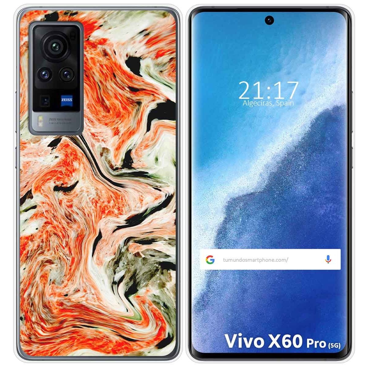 Funda Gel Tpu para Vivo X60 Pro 5G diseño Mármol 12 Dibujos