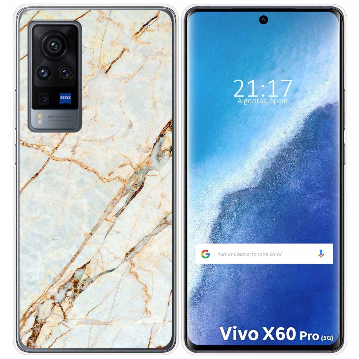Funda Gel Tpu para Vivo X60 Pro 5G diseño Mármol 13 Dibujos
