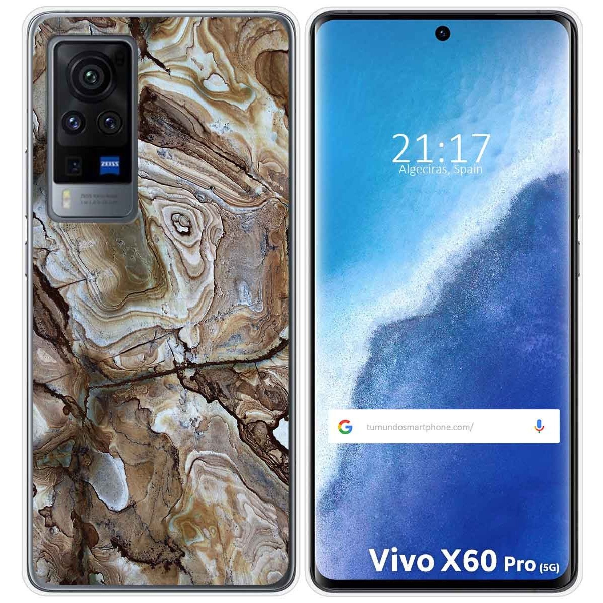 Funda Gel Tpu para Vivo X60 Pro 5G diseño Mármol 14 Dibujos