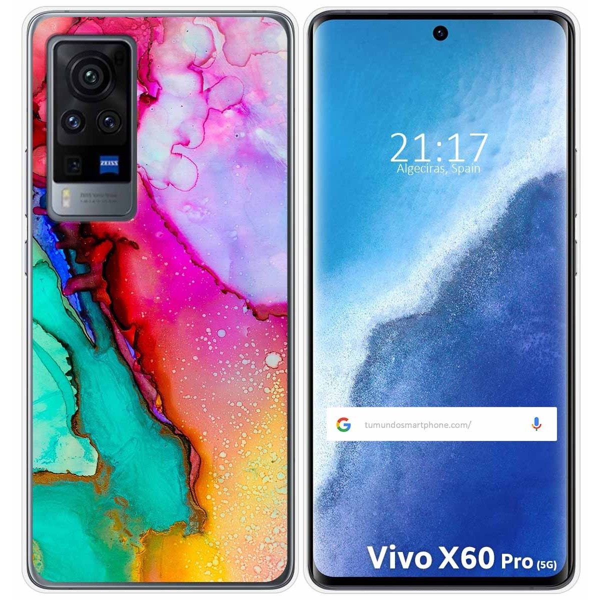 Funda Gel Tpu para Vivo X60 Pro 5G diseño Mármol 15 Dibujos