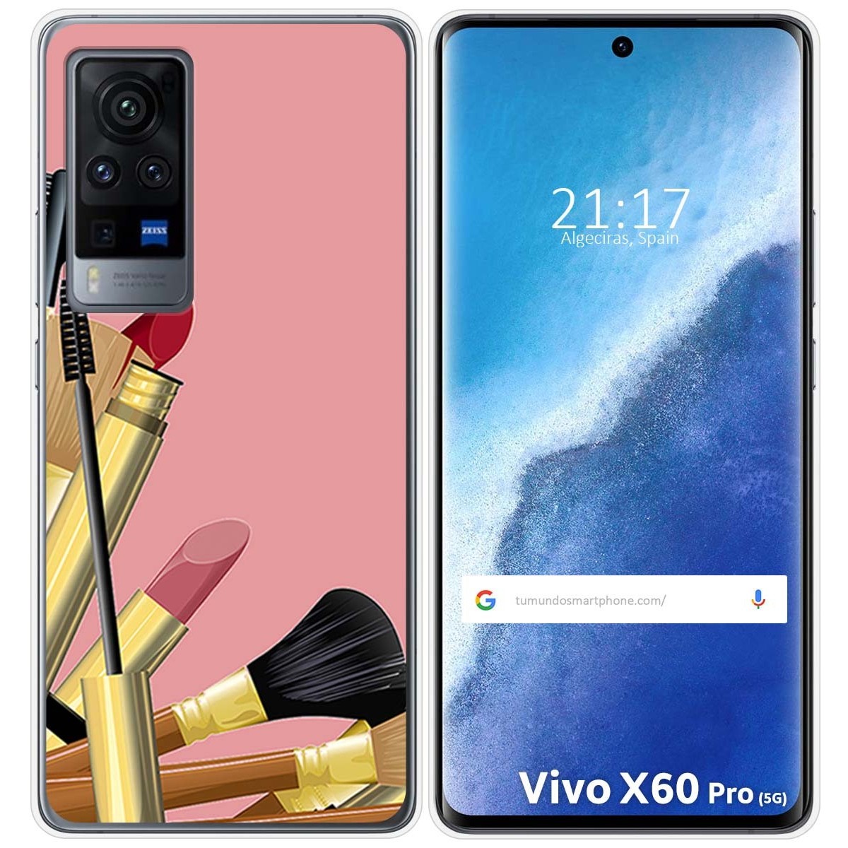 Funda Gel Tpu para Vivo X60 Pro 5G diseño Brochas Dibujos