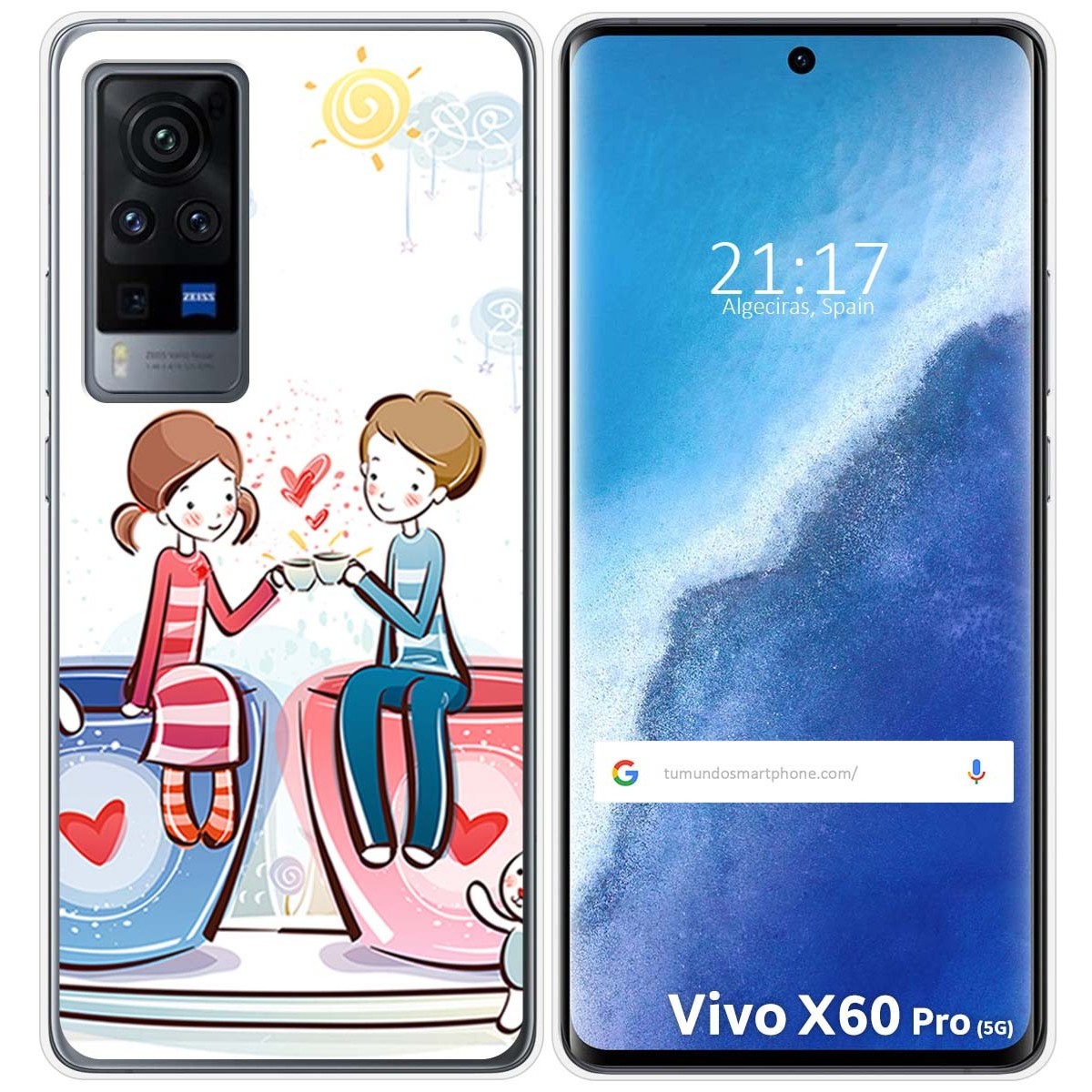 Funda Gel Tpu para Vivo X60 Pro 5G diseño Café Dibujos