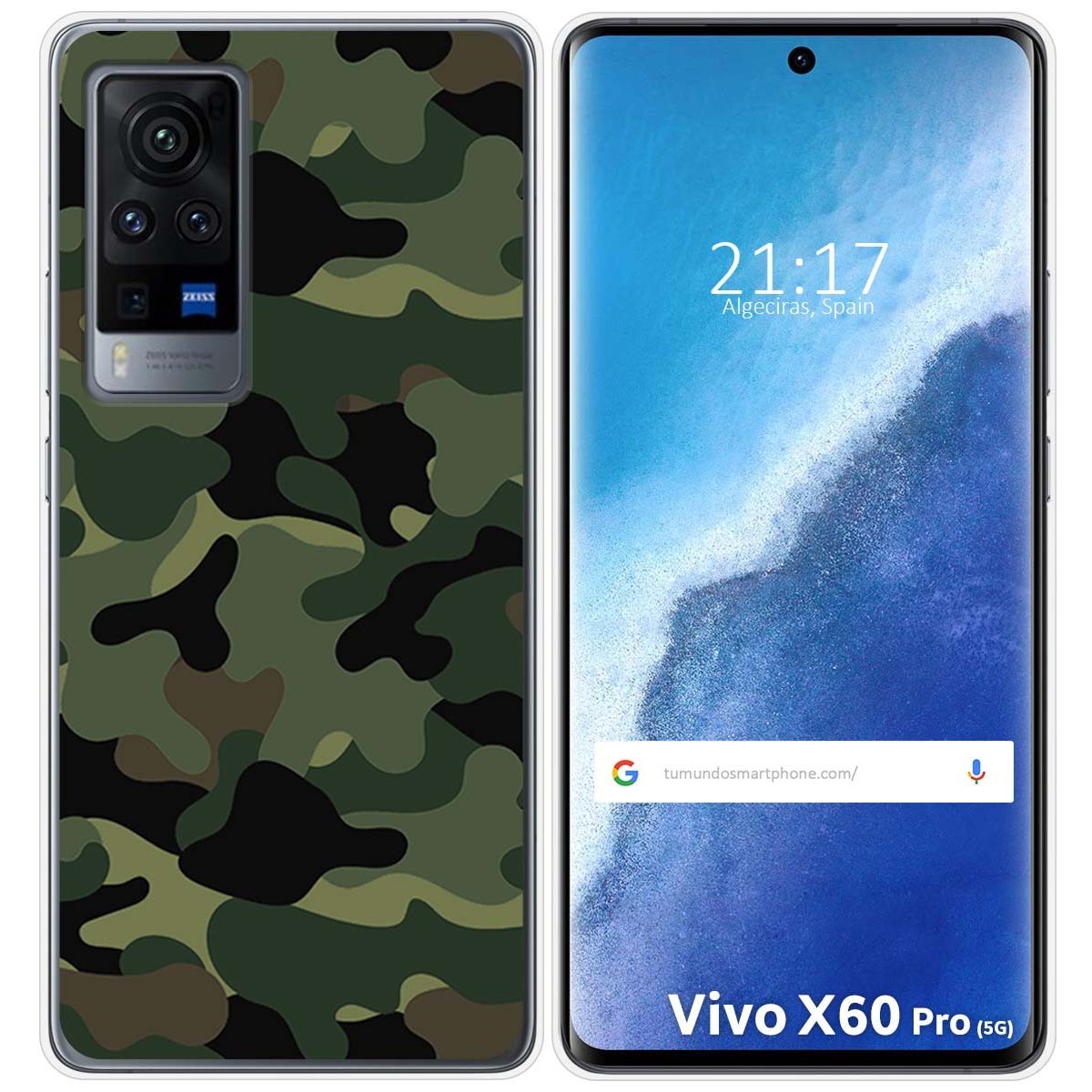 Funda Gel Tpu para Vivo X60 Pro 5G diseño Camuflaje Dibujos