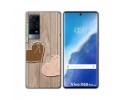 Funda Gel Tpu para Vivo X60 Pro 5G diseño Corazones Madera Dibujos