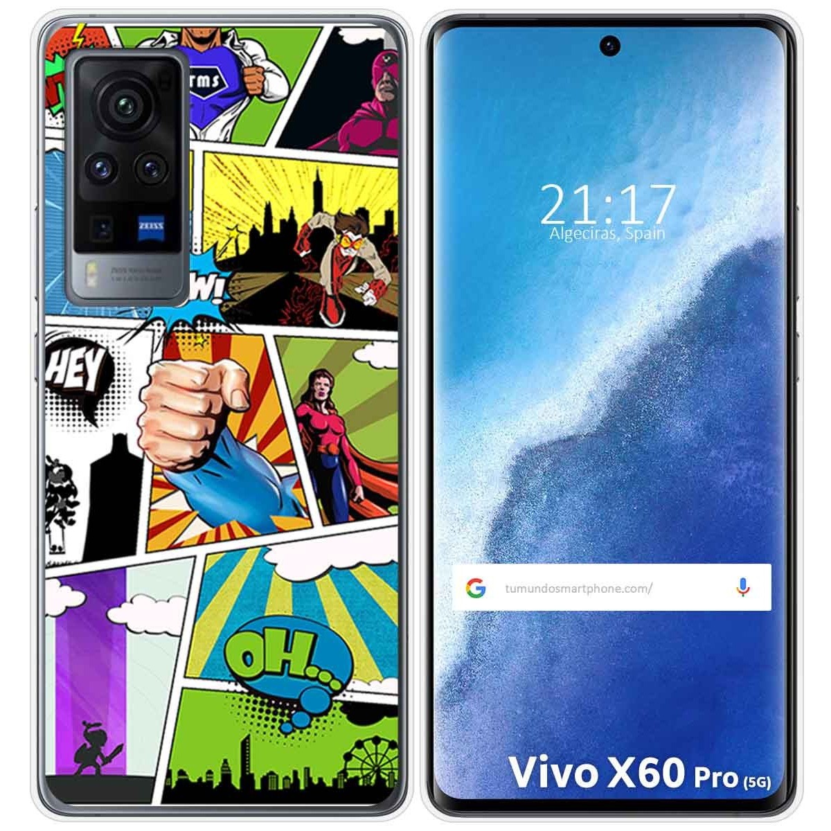Funda Gel Tpu para Vivo X60 Pro 5G diseño Comic Dibujos