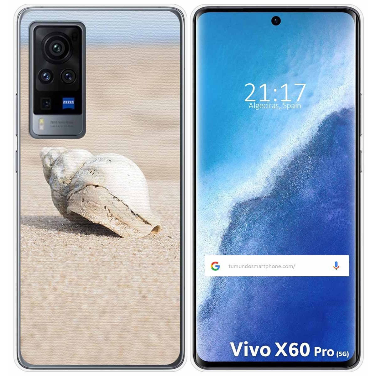 Funda Gel Tpu para Vivo X60 Pro 5G diseño Concha Dibujos