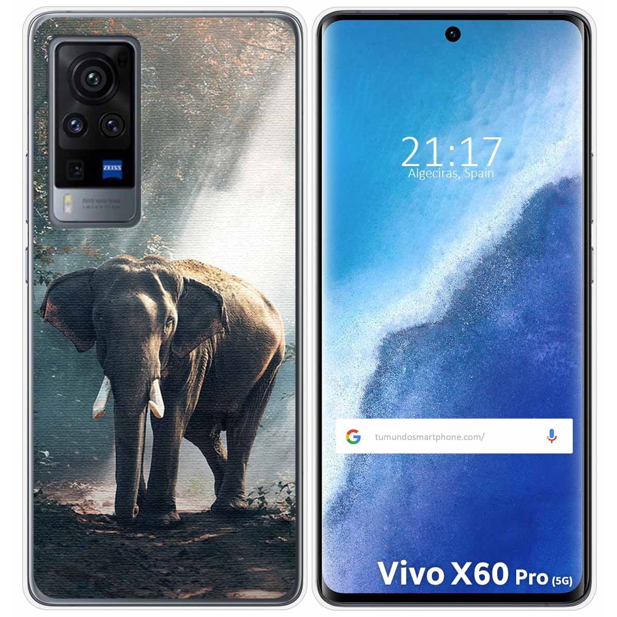 Funda Gel Tpu para Vivo X60 Pro 5G diseño Elefante Dibujos