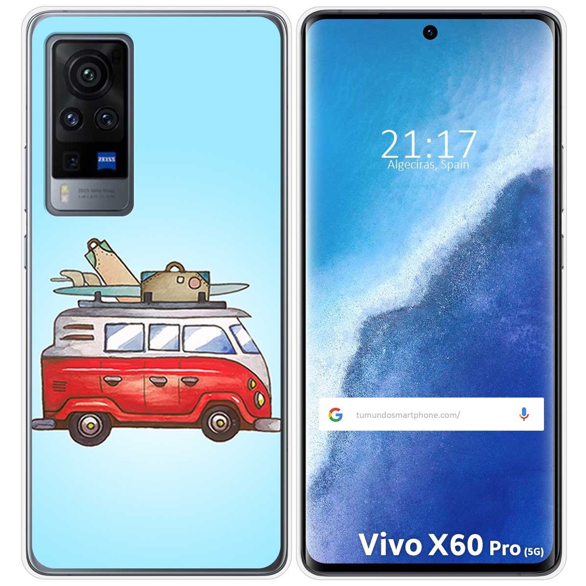Funda Gel Tpu para Vivo X60 Pro 5G diseño Furgoneta Dibujos