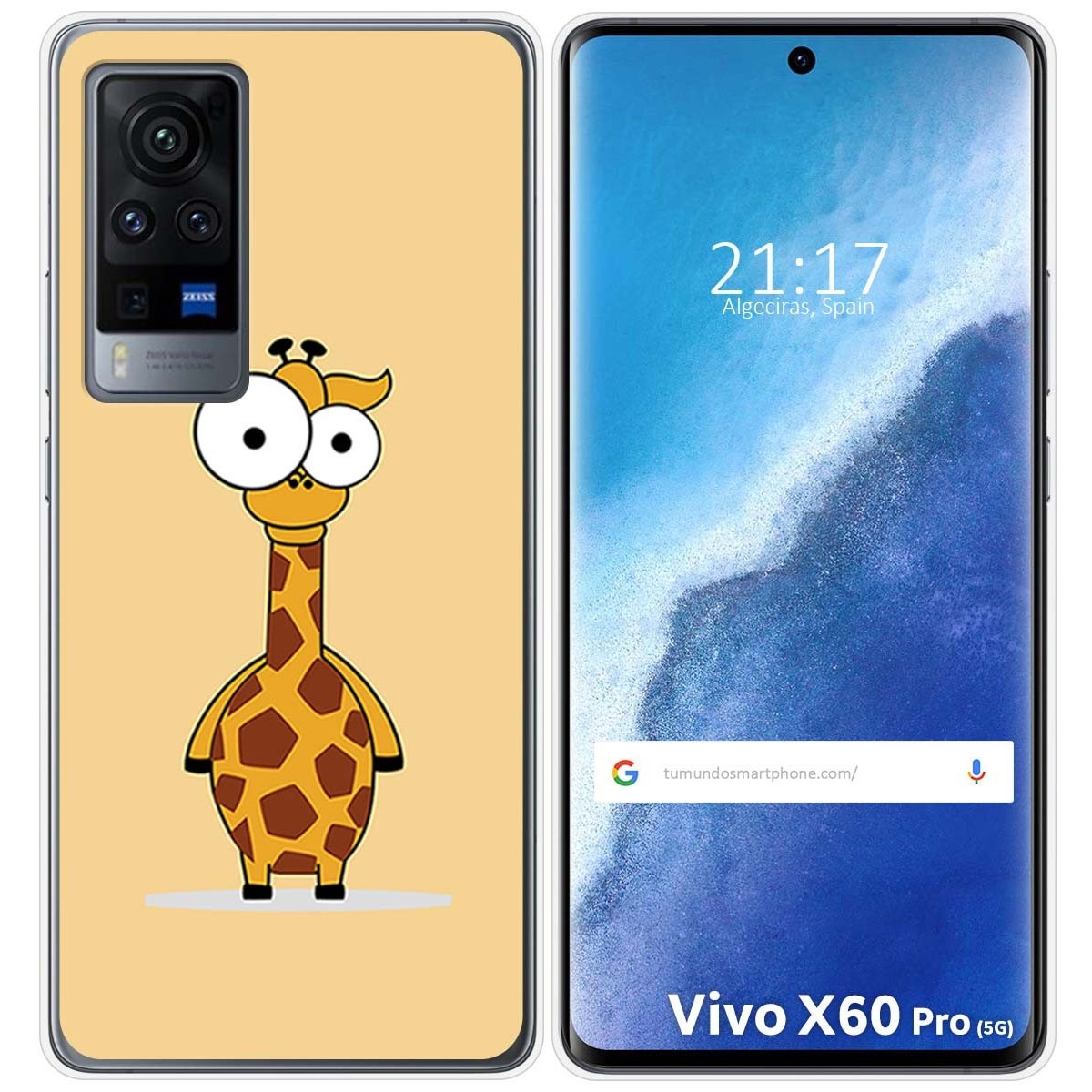 Funda Gel Tpu para Vivo X60 Pro 5G diseño Jirafa Dibujos