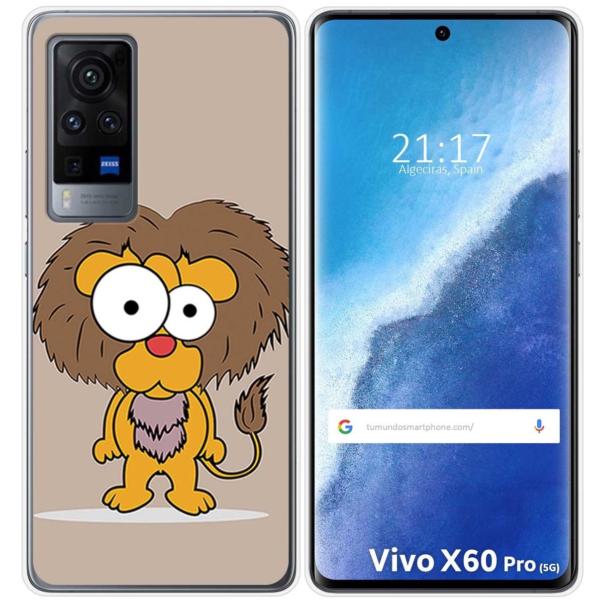 Funda Gel Tpu para Vivo X60 Pro 5G diseño Leon Dibujos