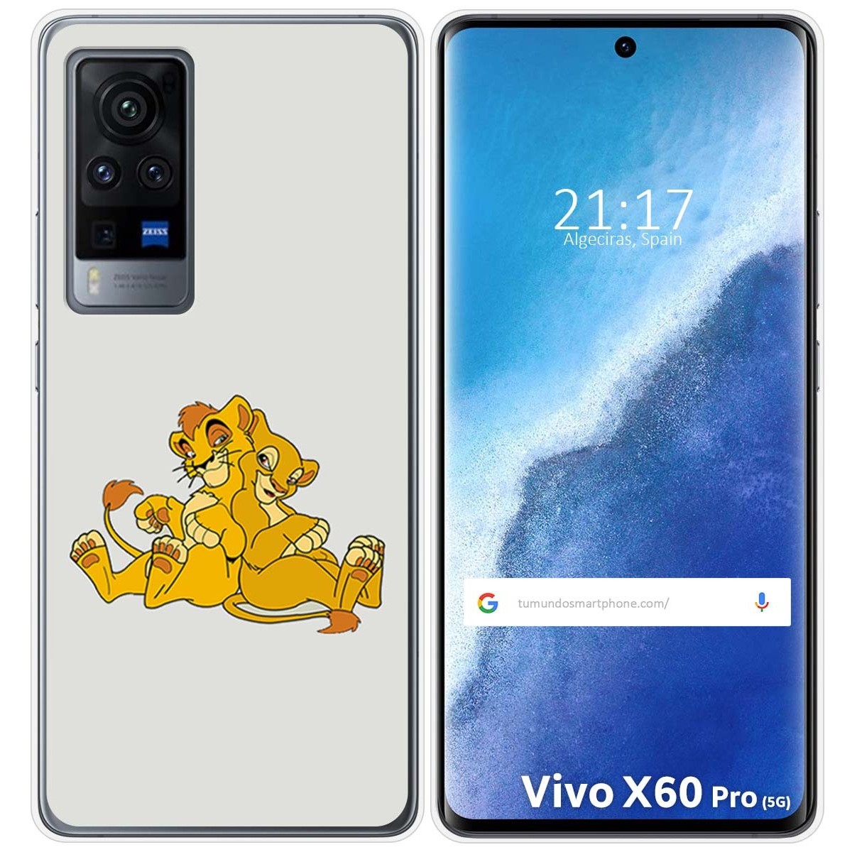 Funda Gel Tpu para Vivo X60 Pro 5G diseño Leones Dibujos
