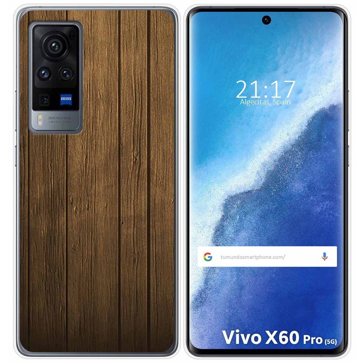 Funda Gel Tpu para Vivo X60 Pro 5G diseño Madera Dibujos