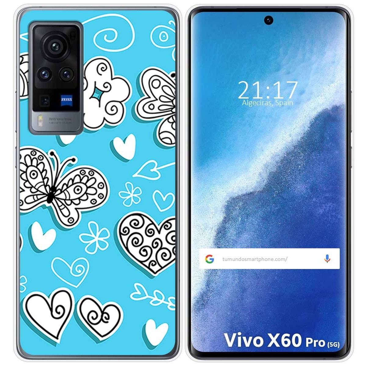 Funda Gel Tpu para Vivo X60 Pro 5G diseño Mariposas Dibujos