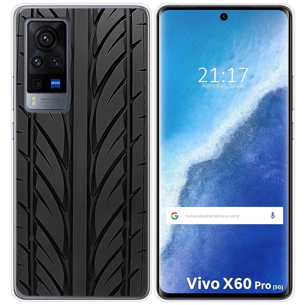 Funda Gel Tpu para Vivo X60 Pro 5G diseño Neumatico Dibujos