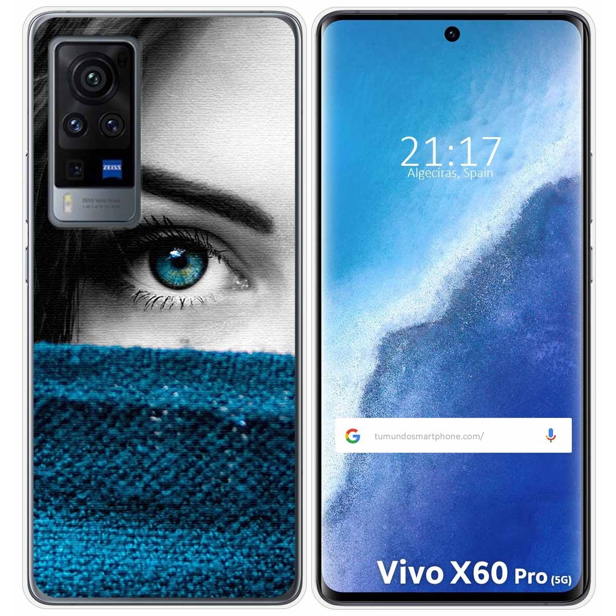 Funda Gel Tpu para Vivo X60 Pro 5G diseño Ojo Dibujos