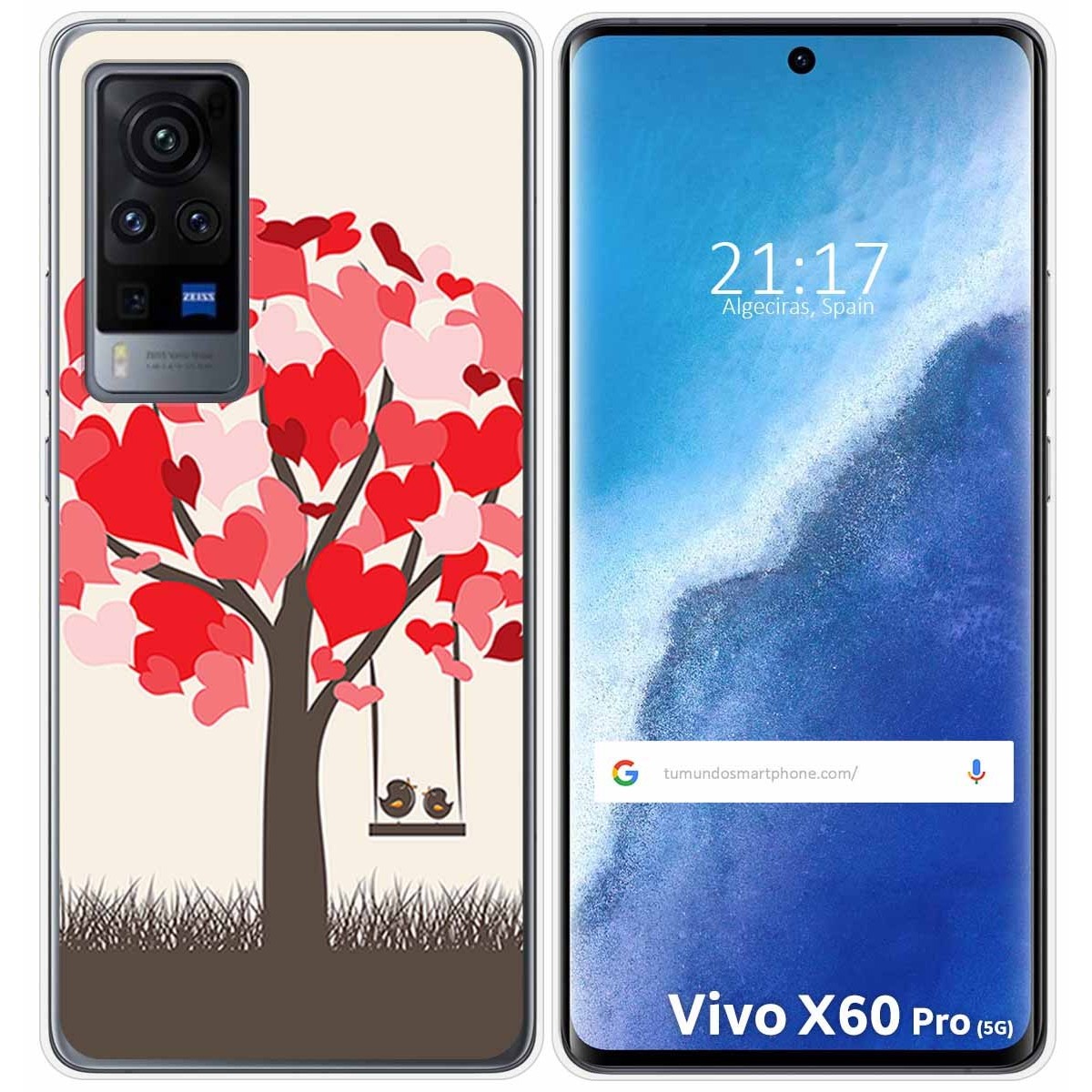 Funda Gel Tpu para Vivo X60 Pro 5G diseño Pajaritos Dibujos