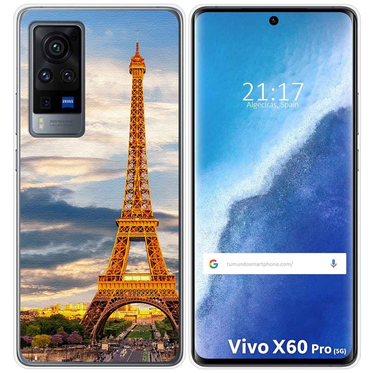 Funda Gel Tpu para Vivo X60 Pro 5G diseño Paris Dibujos