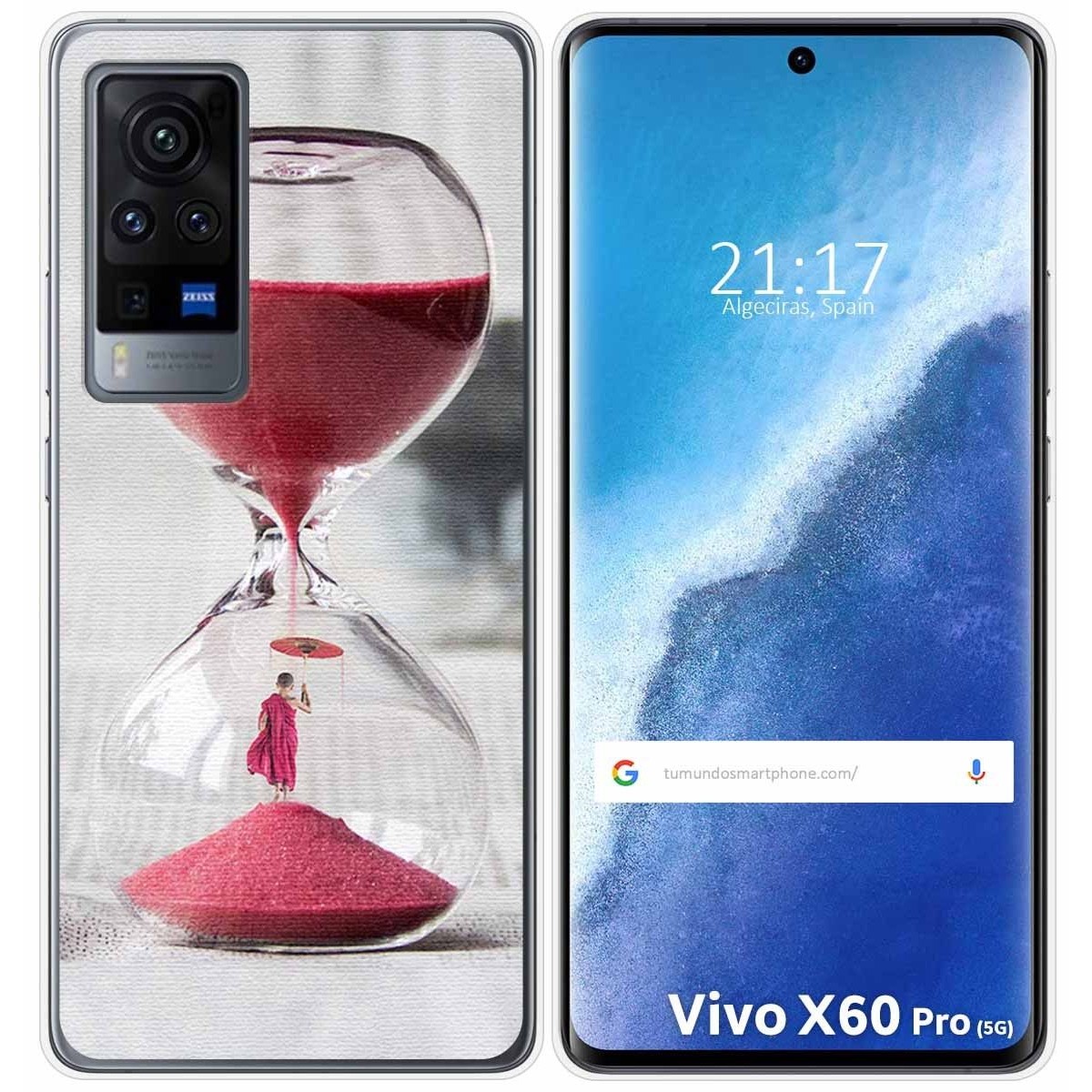Funda Gel Tpu para Vivo X60 Pro 5G diseño Reloj Dibujos