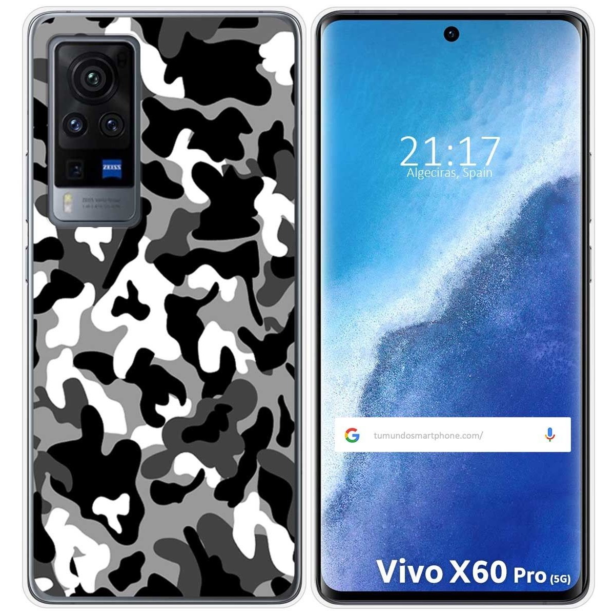 Funda Gel Tpu para Vivo X60 Pro 5G diseño Snow Camuflaje Dibujos