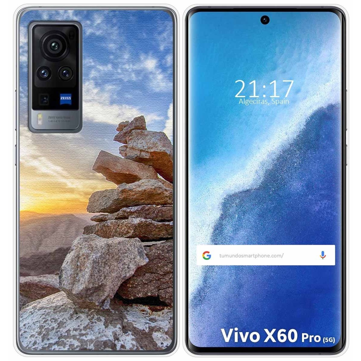 Funda Gel Tpu para Vivo X60 Pro 5G diseño Sunset Dibujos