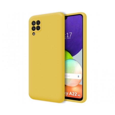Funda Silicona Líquida Ultra Suave para Samsung Galaxy A22 4G / M22 color Amarilla