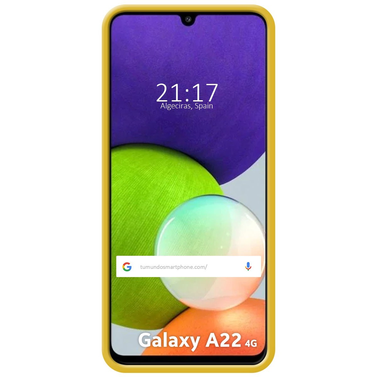 Funda Silicona Líquida Ultra Suave para Samsung Galaxy A22 4G / M22 color Amarilla