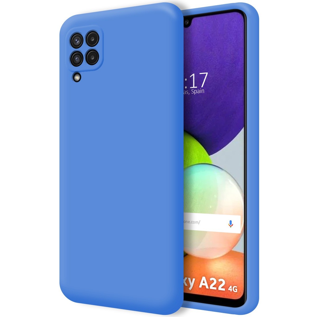 Funda Silicona Líquida Ultra Suave para Samsung Galaxy A22 4G / M22 color Azul