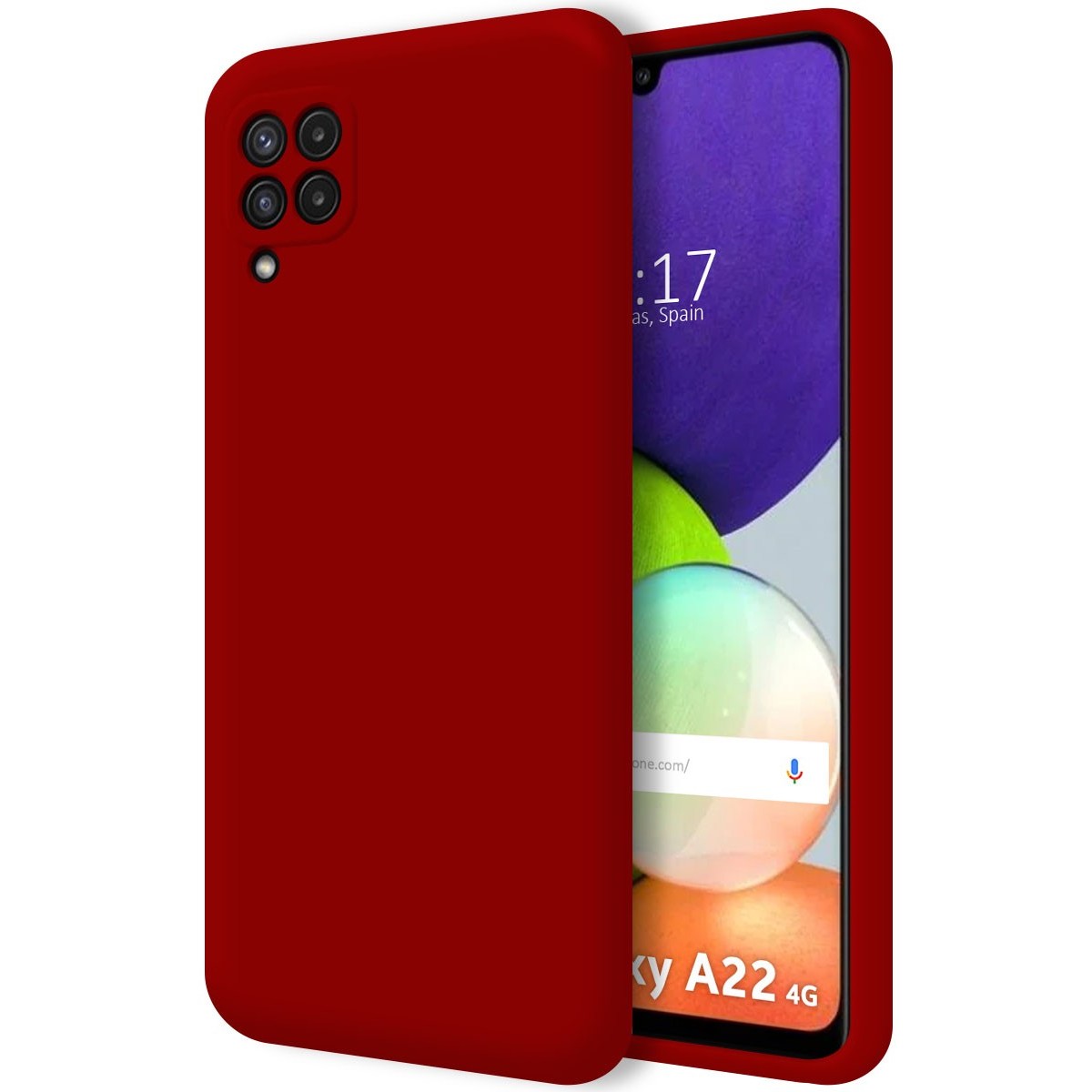 Funda Silicona Líquida Ultra Suave para Samsung Galaxy A22 4G / M22 color Roja