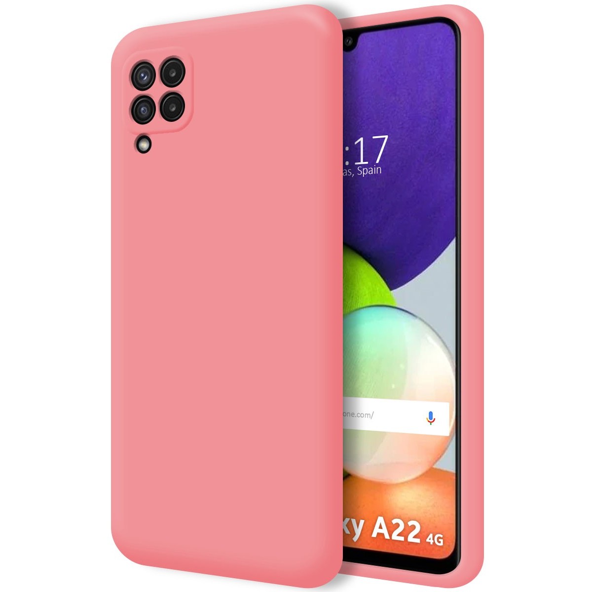 Funda Silicona Líquida Ultra Suave para Samsung Galaxy A22 4G / M22 color Rosa