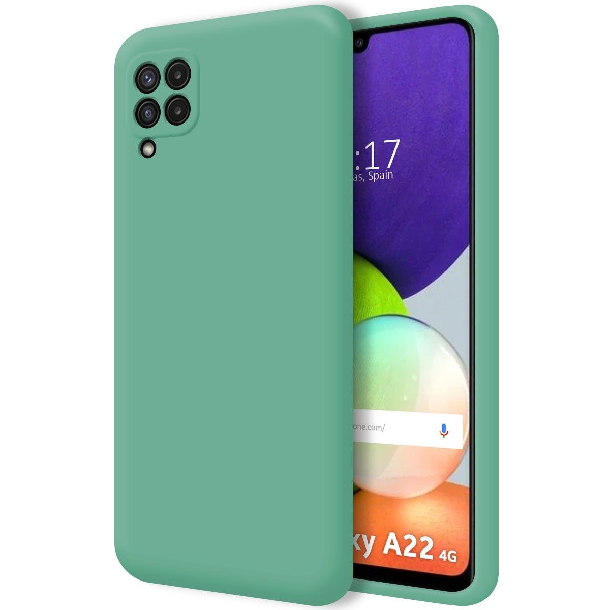 Funda Silicona Líquida Ultra Suave para Samsung Galaxy A22 4G / M22 color Verde