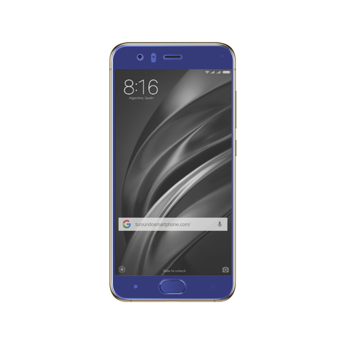 Protector Cristal Templado Frontal Completo Azul para Xiaomi Mi6 Vidrio