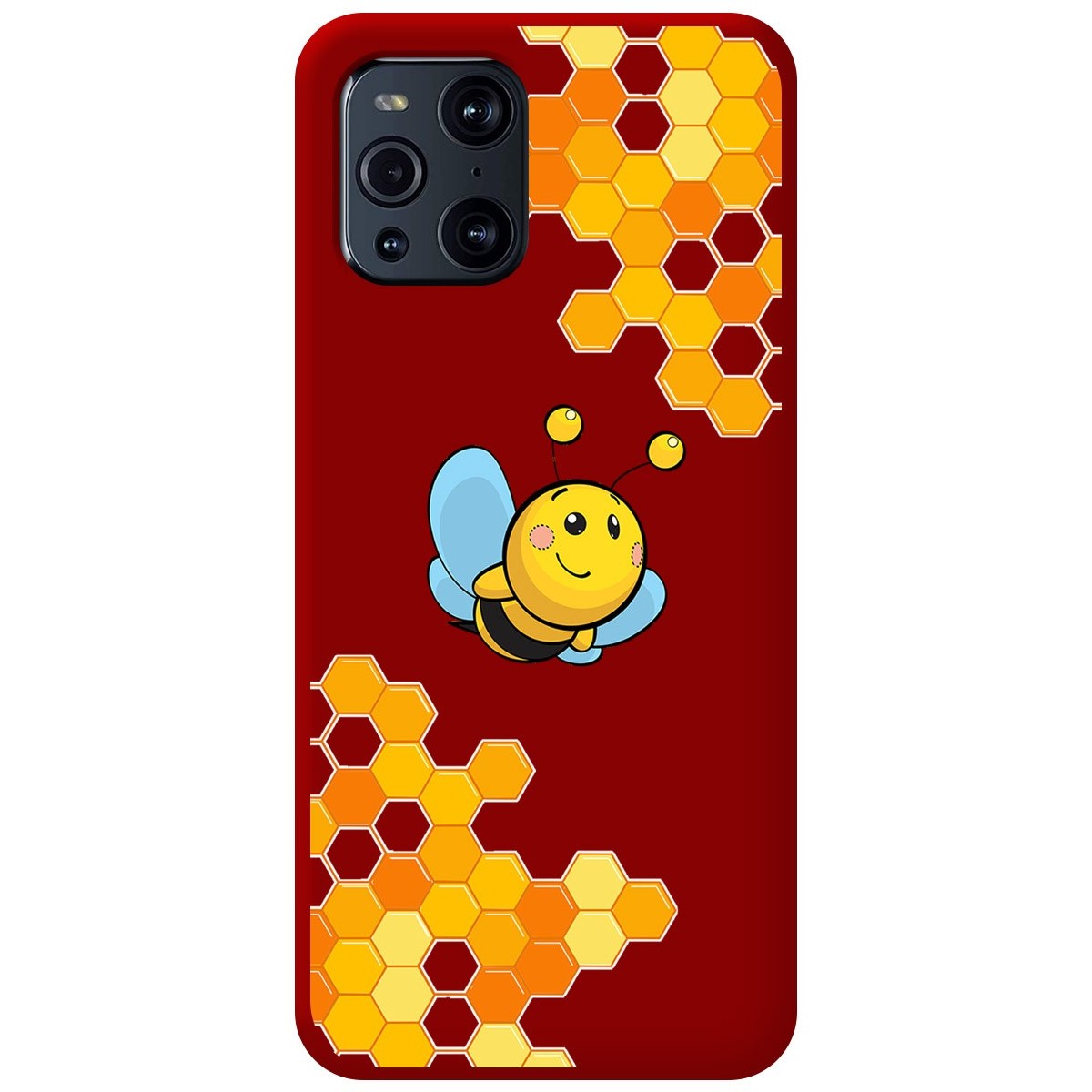 Funda Silicona Líquida Roja para Oppo Find X3 Pro 5G diseño Abeja Dibujos