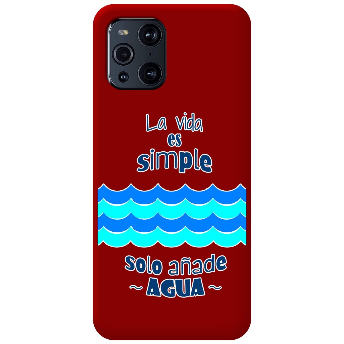Funda Silicona Líquida Roja para Oppo Find X3 Pro 5G diseño Agua Dibujos