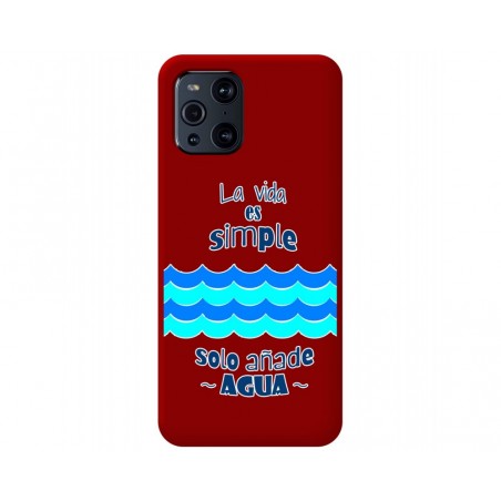 Funda Silicona Líquida Roja para Oppo Find X3 Pro 5G diseño Agua Dibujos