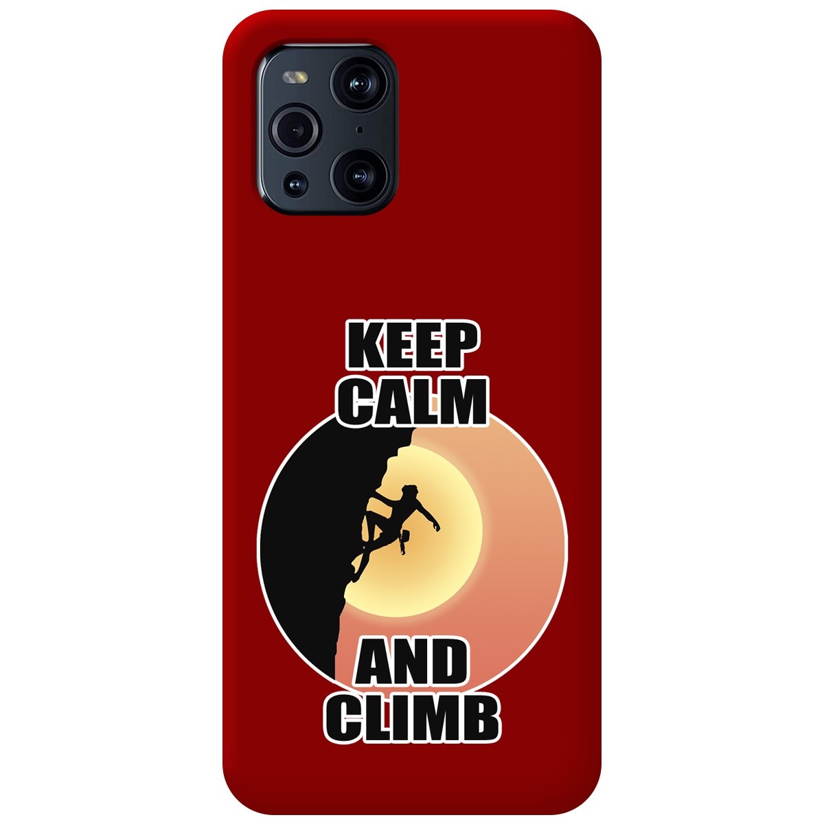 Funda Silicona Líquida Roja para Oppo Find X3 Pro 5G diseño Mujer Escalada Dibujos