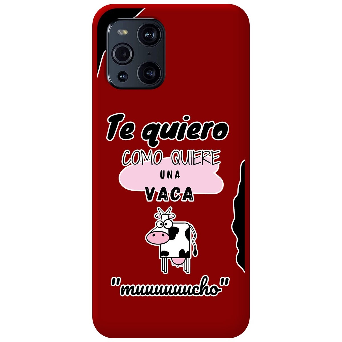 Funda Silicona Líquida Roja para Oppo Find X3 Pro 5G diseño Vaca Dibujos