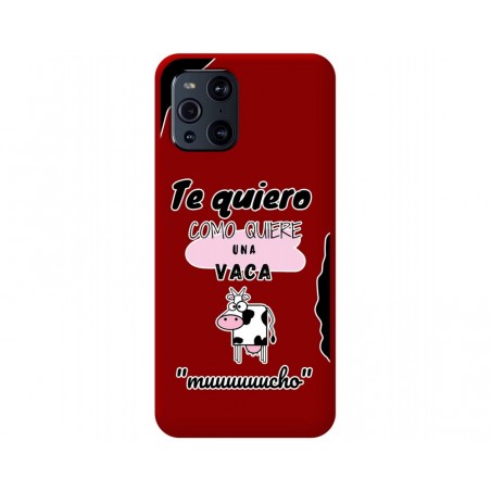 Funda Silicona Líquida Roja para Oppo Find X3 Pro 5G diseño Vaca Dibujos