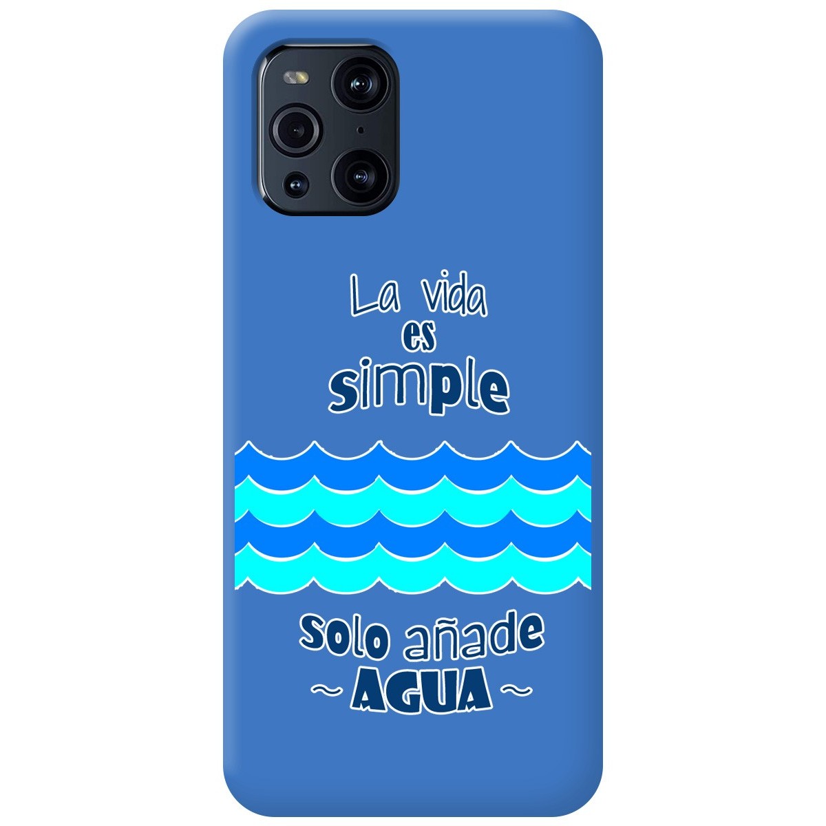 Funda Silicona Líquida Azul para Oppo Find X3 Pro 5G diseño Agua Dibujos