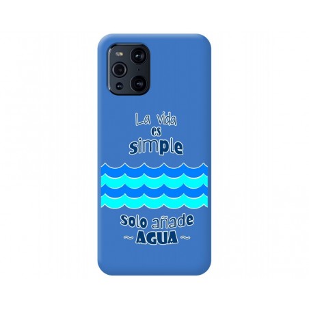 Funda Silicona Líquida Azul para Oppo Find X3 Pro 5G diseño Agua Dibujos