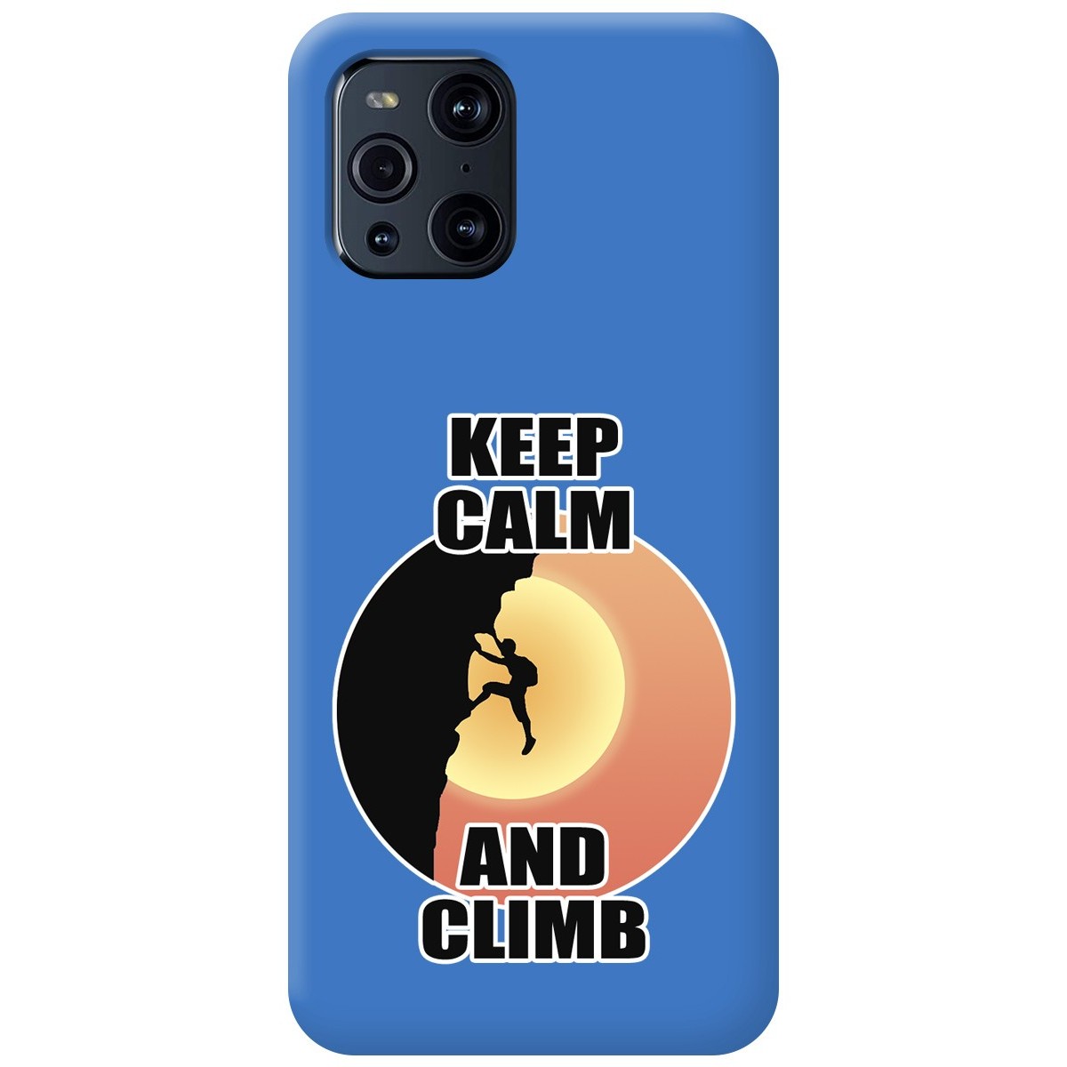 Funda Silicona Líquida Azul para Oppo Find X3 Pro 5G diseño Hombre Escalada Dibujos