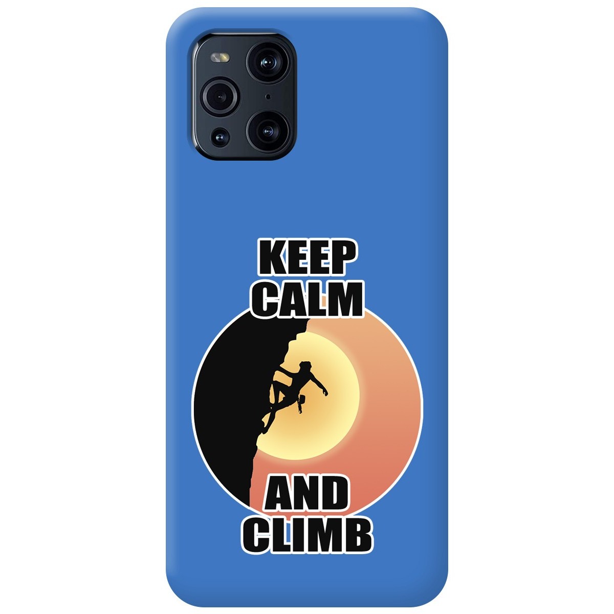 Funda Silicona Líquida Azul para Oppo Find X3 Pro 5G diseño Mujer Escalada Dibujos