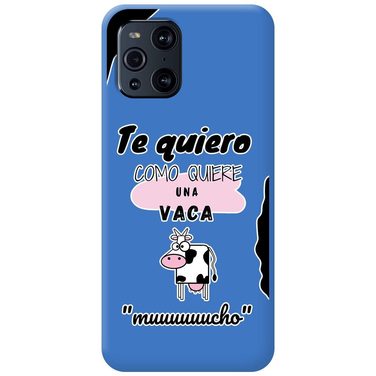 Funda Silicona Líquida Azul para Oppo Find X3 Pro 5G diseño Vaca Dibujos