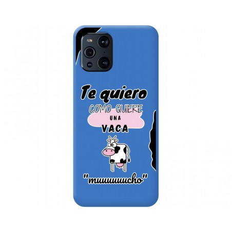 Funda Silicona Líquida Azul para Oppo Find X3 Pro 5G diseño Vaca Dibujos
