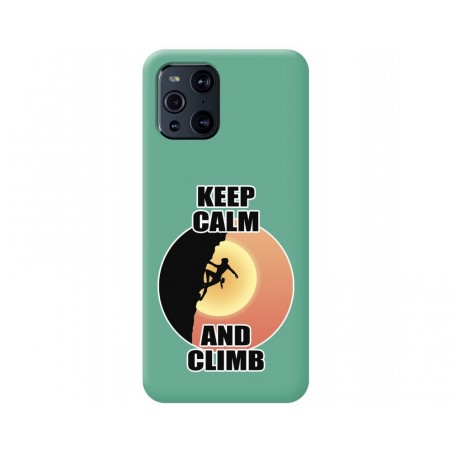 Funda Silicona Líquida Verde para Oppo Find X3 Pro 5G diseño Mujer Escalada Dibujos