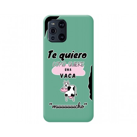 Funda Silicona Líquida Verde para Oppo Find X3 Pro 5G diseño Vaca Dibujos