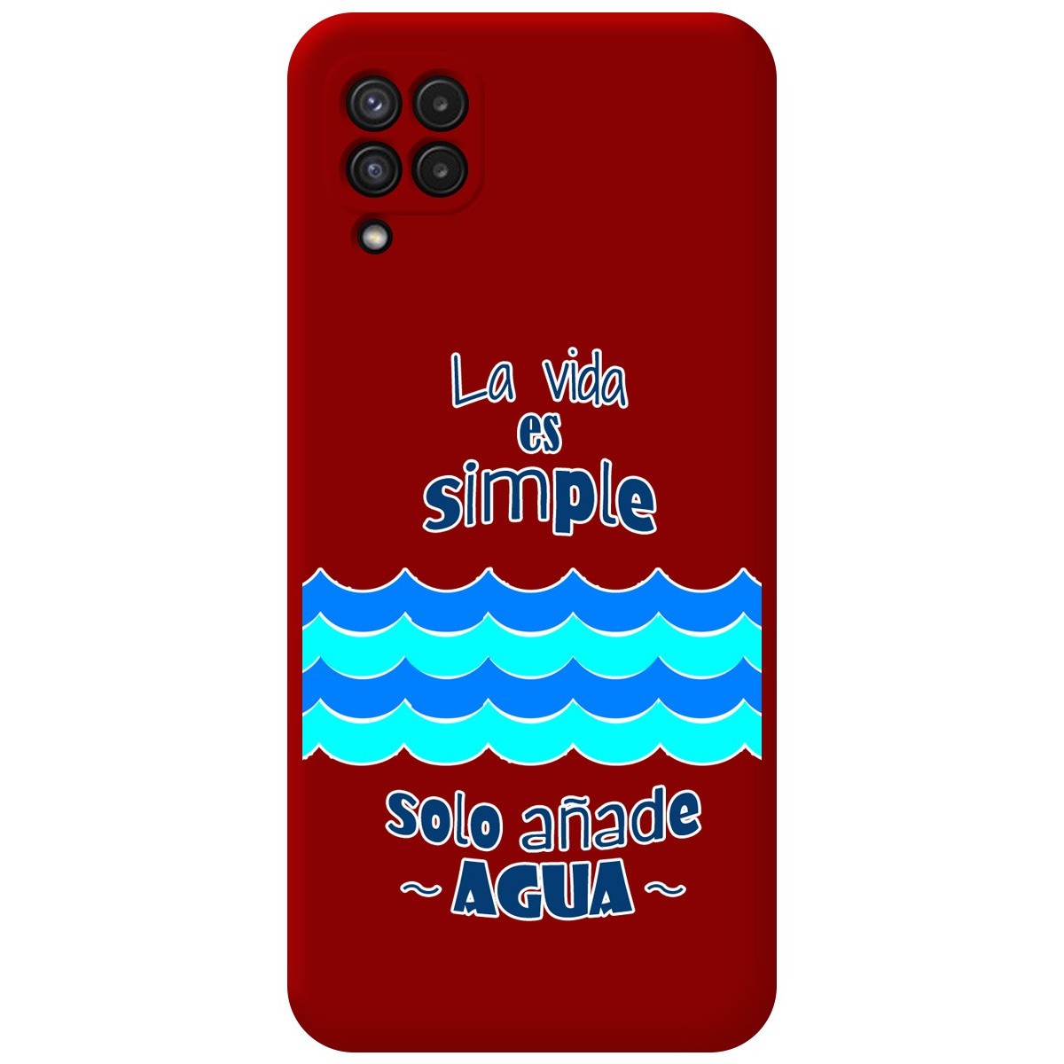 Funda Silicona Líquida Roja para Samsung Galaxy A22 4G / M22 diseño Agua Dibujos